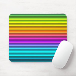 Lustiges, funky modernes Regenbogen-Streifenmuster Mousepad