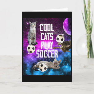 Lustiges Fußball-Design-Spruch Katzen Karte