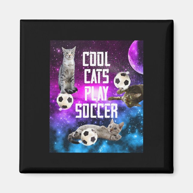 Lustiges Fußball-Design-Spruch Katzen  Magnet (Vorne)