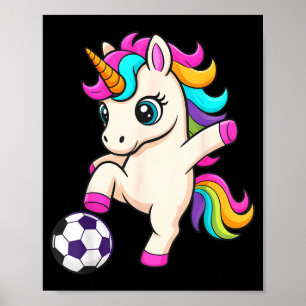 Lustiges Fußball-Einhorn, einfach ein Mädchen, das Poster