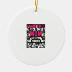 Lustiges-Fußball-Mama-Vintage-Stickerei-Shirt-Desi Keramik Ornament