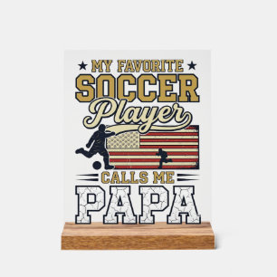 Lustiges Fußball-Papa-Vintage-Shirt-Design_1 Acrylschild