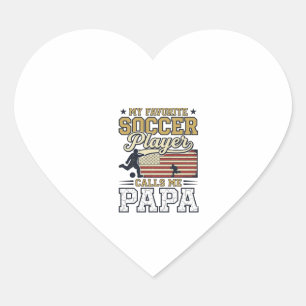 Lustiges Fußball-Papa-Vintage-Shirt-Design_1 Herz-Aufkleber