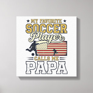 Lustiges Fußball-Papa Vintage-Shirt-Design_1 Leinwanddruck