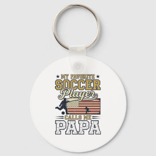 Lustiges Fußball-Papa Vintage-Shirt-Design_1 Schlüsselanhänger