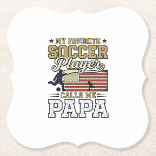 Lustiges Fußball-Papa Vintage-Shirt-Design_1 Untersetzer
