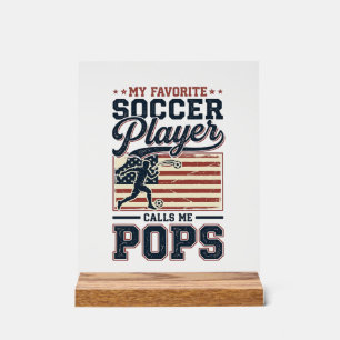 Lustiges Fußball-Pops Vintage-Stickerei-Shirt-Desi Acrylschild