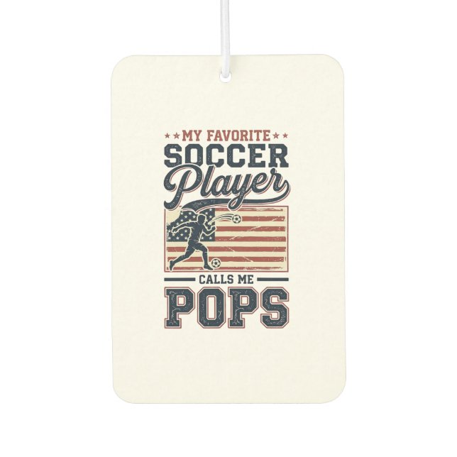 Lustiges Fußball-Pops Vintage-Stickerei-Shirt-Desi Autolufterfrischer (Vorderseite)