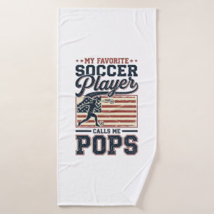 Lustiges Fußball-Pops Vintage-Stickerei-Shirt-Desi Badehandtuch