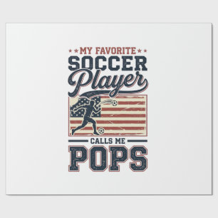 Lustiges Fußball-Pops Vintage-Stickerei-Shirt-Desi Geschenkpapier