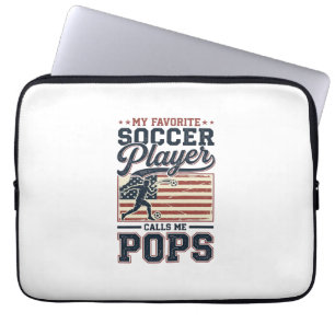 Lustiges Fußball-Pops Vintage-Stickerei-Shirt-Desi Laptopschutzhülle
