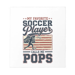Lustiges Fußball-Pops Vintage-Stickerei-Shirt-Desi Notizblock