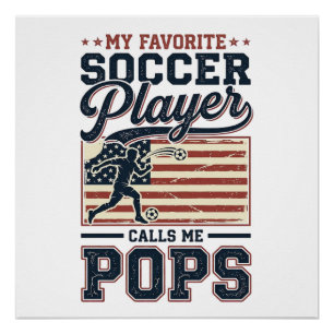 Lustiges Fußball-Pops Vintage-Stickerei-Shirt-Desi Poster