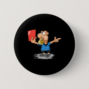 Lustiges Fußball-Schiedsrichter-Rot-Karten-T-Shirt Button