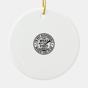 Lustiges Fußballfuß-Warnung Vintage-Shirt-Design_1 Keramik Ornament