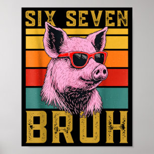 Lustiges G 67 6 7 Sechs Sieben Meme Tier Retro Des Poster