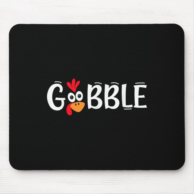 Lustiges Gackern Truthahn Gesicht Frohes Erntedank Mousepad (Vorne)