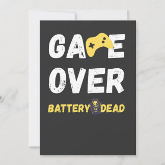 Lustiges Game Over Batterie Leer Kunst Einladung