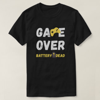 Lustiges Game Over Batterie Leer Kunst T-Shirt