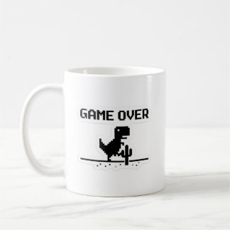 Lustiges Game Over Pixel Dinosaur Kein Internet  Kaffeetasse