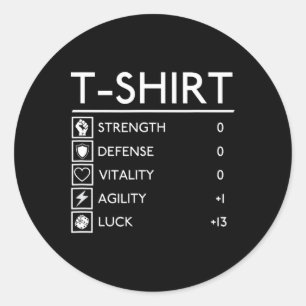 Lustiges Gamer-Fantasie-Level-Up-RPG-Spiel T-Shirt Runder Aufkleber