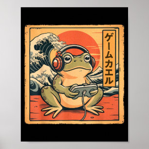Lustiges Gamer-Frosch-Grafik-T-Shirt Gaming Männer Poster