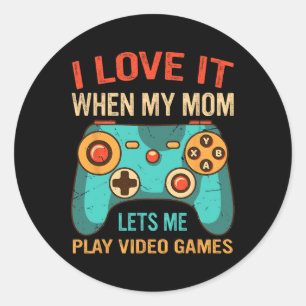 Lustiges Gamer-Geschenk für Jungen Konsole Videosp Runder Aufkleber