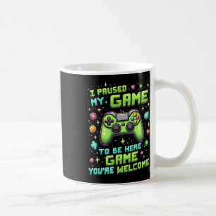 Lustiges Gamer-Pixel-Design Ich pausierte mein Spi Kaffeetasse