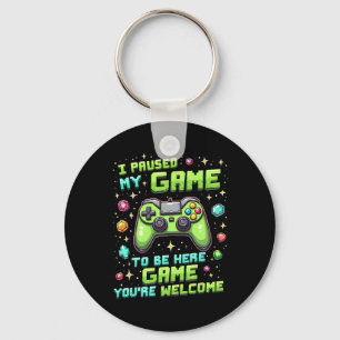 Lustiges Gamer-Pixel-Design Ich pausierte mein Spi Schlüsselanhänger