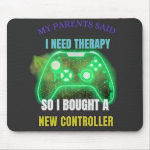 Lustiges Gamer-Zitat Controller Grafik-Mauspad Mousepad
