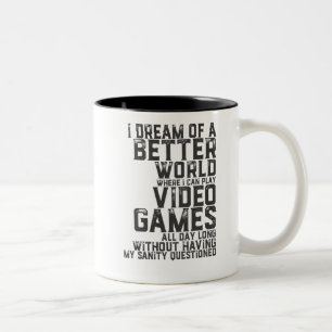 Lustiges Gamer-Zitat für Gaming-Nerd-Videospiel-Ge Zweifarbige Tasse