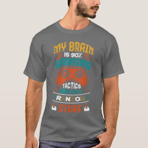 Lustiges Gaming Gamer Retro MEIN GEHIRN IST 90 GAM T-Shirt