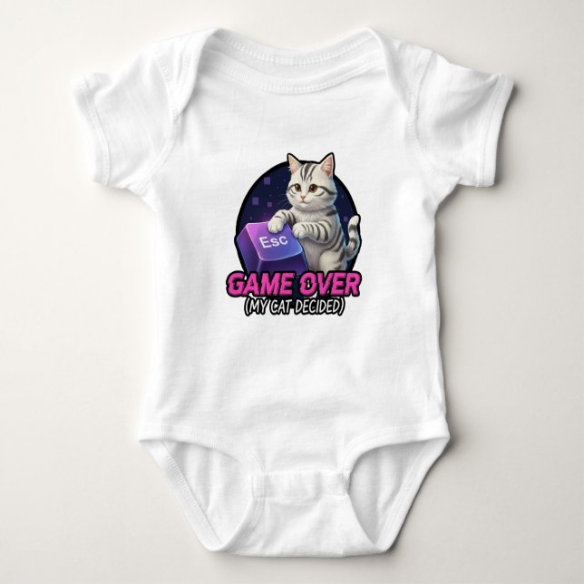 Lustiges Gaming-Katze Gamer-Geschenk - Meine Katze Baby Strampler (Vorderseite)