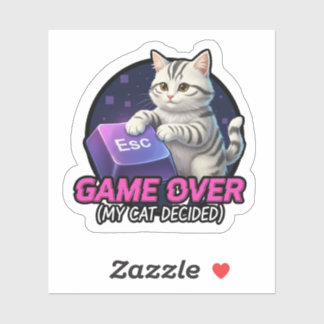 Lustiges Gaming-Katzengeschenk für Gamer - Meine K Aufkleber