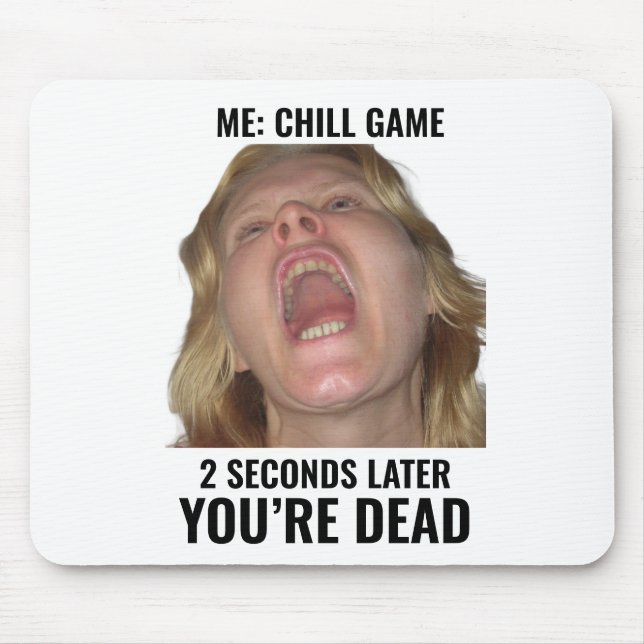 Lustiges Gaming-Meme-Mauspad Schreiendes Gesicht Mousepad (Vorne)