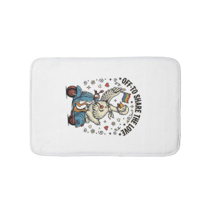 Lustiges Gänse-Roller-Liebe Vintage-Shirt-Design_1 Badematte