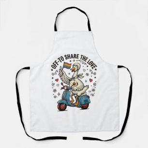 Lustiges Gänse-Roller-Liebe Vintage-Shirt-Design_1 Schürze