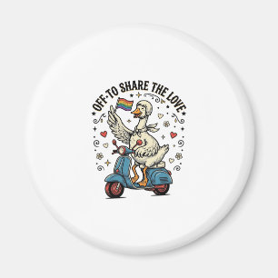Lustiges Gänse-Scooter-Liebe Vintage-Shirt-Design_ Magnet