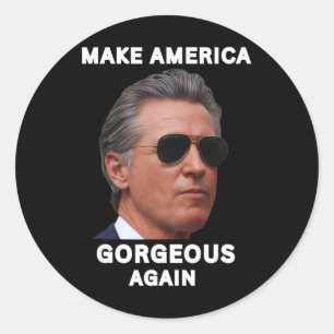 Lustiges Gavin Newsom Trolling Meme Make America G Runder Aufkleber