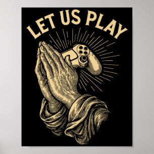 Lustiges Gebet für Gamer Wortspiel Retro-Computers Poster