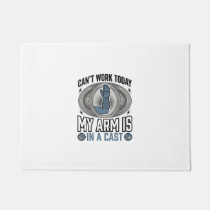Lustiges gebrochenes Arm-Gips Vintage-T-Shirt-Desi Fußmatte