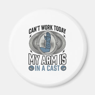 Lustiges gebrochenes Arm-Gips Vintage T-Shirt Desi Magnet