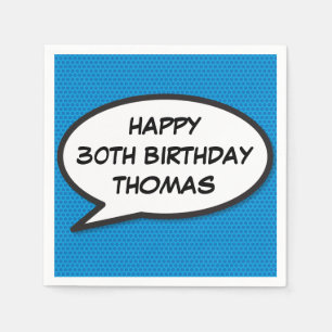 LUSTIGES GEBURTSTAGS-Sprechblasen-Spaß Retro-Comic Serviette