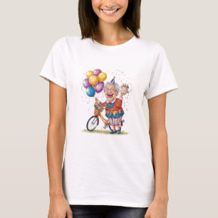 Lustiges Geburtstagsgeschenk für Oma beim Fahrradf T-Shirt