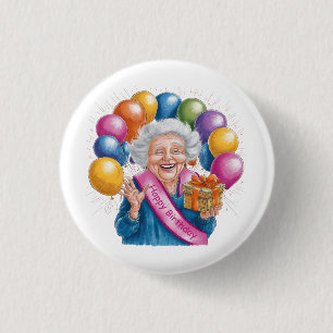 Lustiges Geburtstagsgeschenk für Oma Button