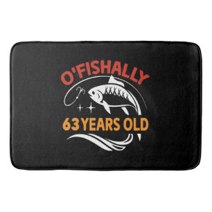 Lustiges Geburtstagsgeschenk für Papa Angler 63 Ja Badematte