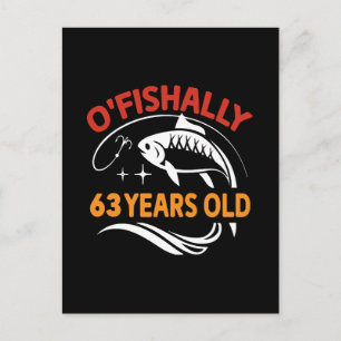 Lustiges Geburtstagsgeschenk für Papa Angler 63 Ja Postkarte