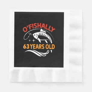 Lustiges Geburtstagsgeschenk für Papa Angler 63 Ja Serviette