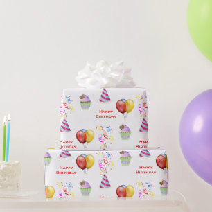Lustiges Geburtstagsmuster Basteln oder Geschenk Geschenkpapier