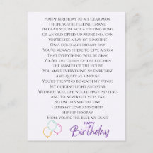 Lustiges Gedicht zum Geburtstag der Mutter